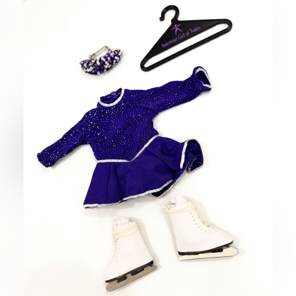 Retired Pleasant Co Original 1997 AGOT Skating Star Outfit + Skates & Barrett